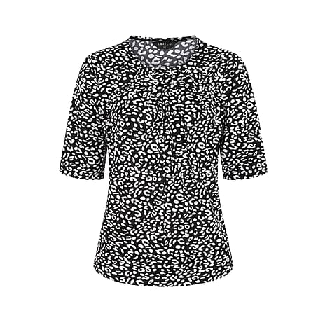 Emreco Pleated Neckline Blouse (Size 18) - Black