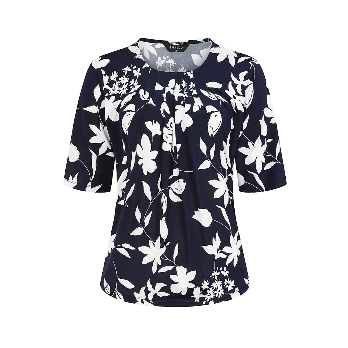 Emreco Pleated Neckline Blouse (Size 20) - Blue