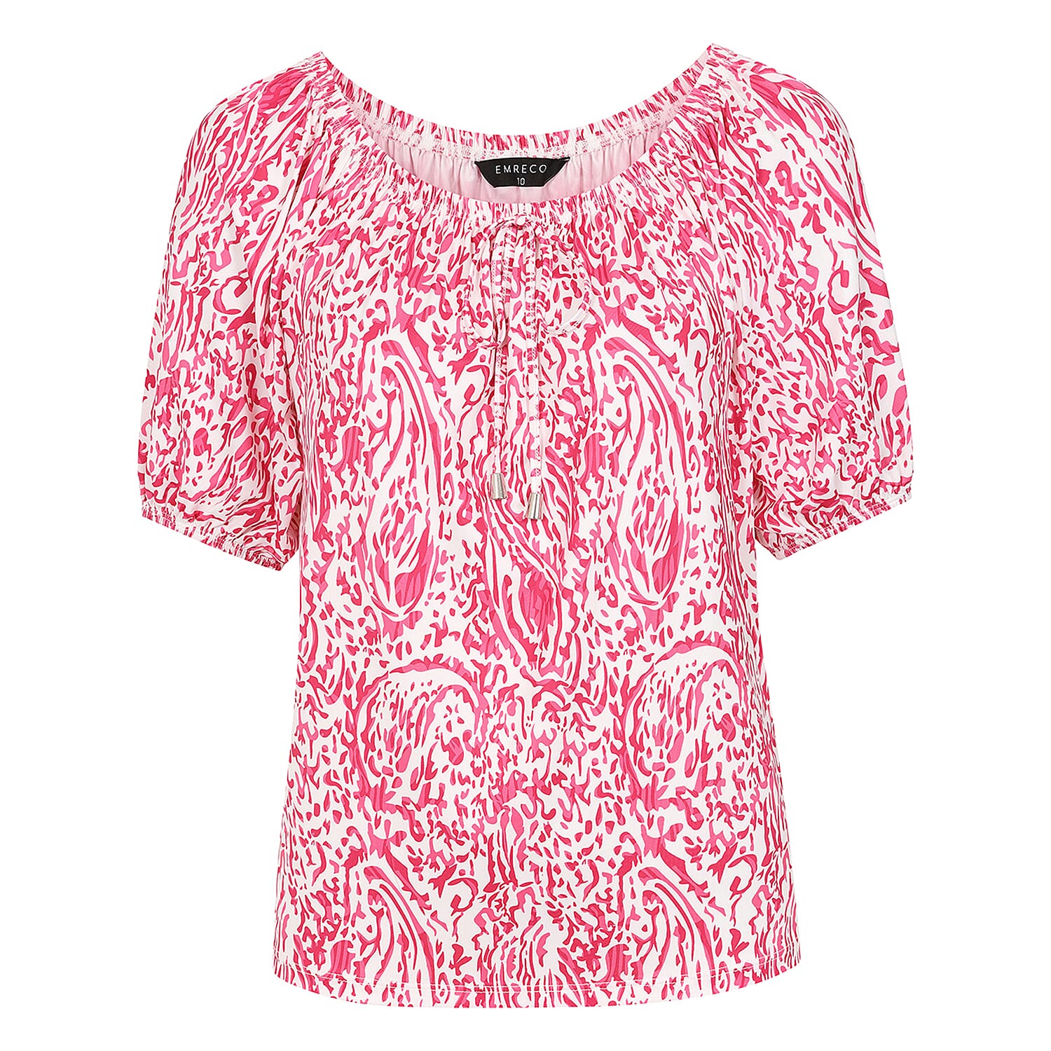 Short Sleeve Printed Gypsy Top