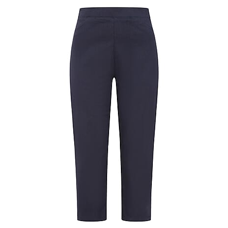 Emreco Bengaline Crop Trousers (Size 14) - Navy