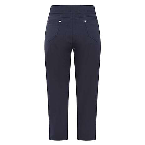 Emreco Bengaline Crop Trousers (Size 18) - Navy