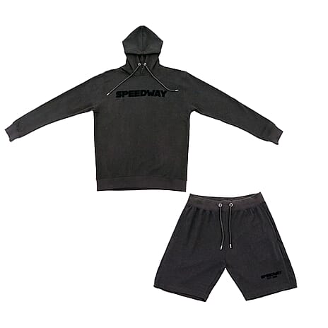 SPEEDWAY Mens Cotton Blend Tracksuit (Size M) - Charcoal