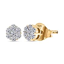 LUXURIANT Lab Grown Diamond Pressure Set Cluster Earring in 18K Vermeil Yellow Gold Over Sterling Silver 0.25 Ct. (SI-GH)