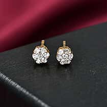 LUXURIANT Lab Grown Diamond Pressure Set Cluster Earring in 18K Vermeil Yellow Gold Over Sterling Silver 0.25 Ct. (SI-GH)