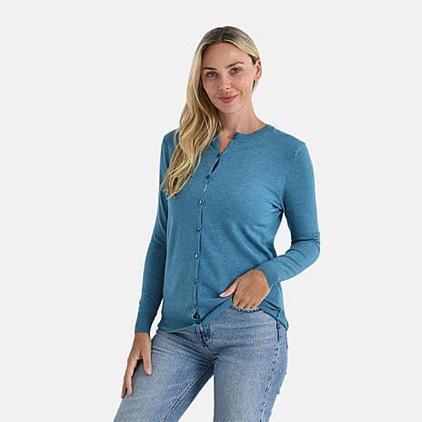 BLACK FRIDAY EXCLUSIVE LAUNCH- - Maisi Crew Neck Cardigan (Size S) - Blue