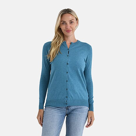 - Maisi Crew Neck Cardigan (Size XL) - Blue