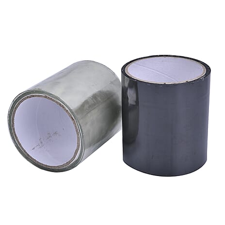 Set of 2 Heavy-Duty Flex Tape Rolls - Black - Transparent