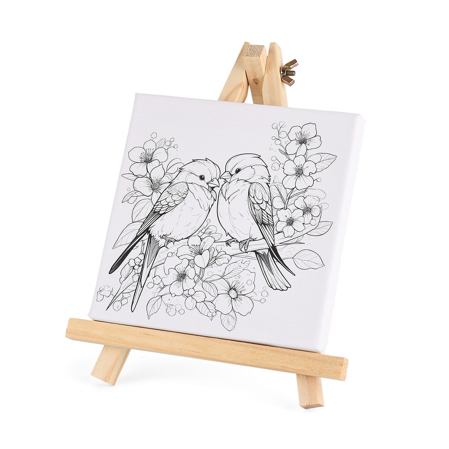 3-Piece Canvas Painting Set- Butterfly, Magpie & Unicorn Canvases with Easel, 12 Watercolors & Brushes