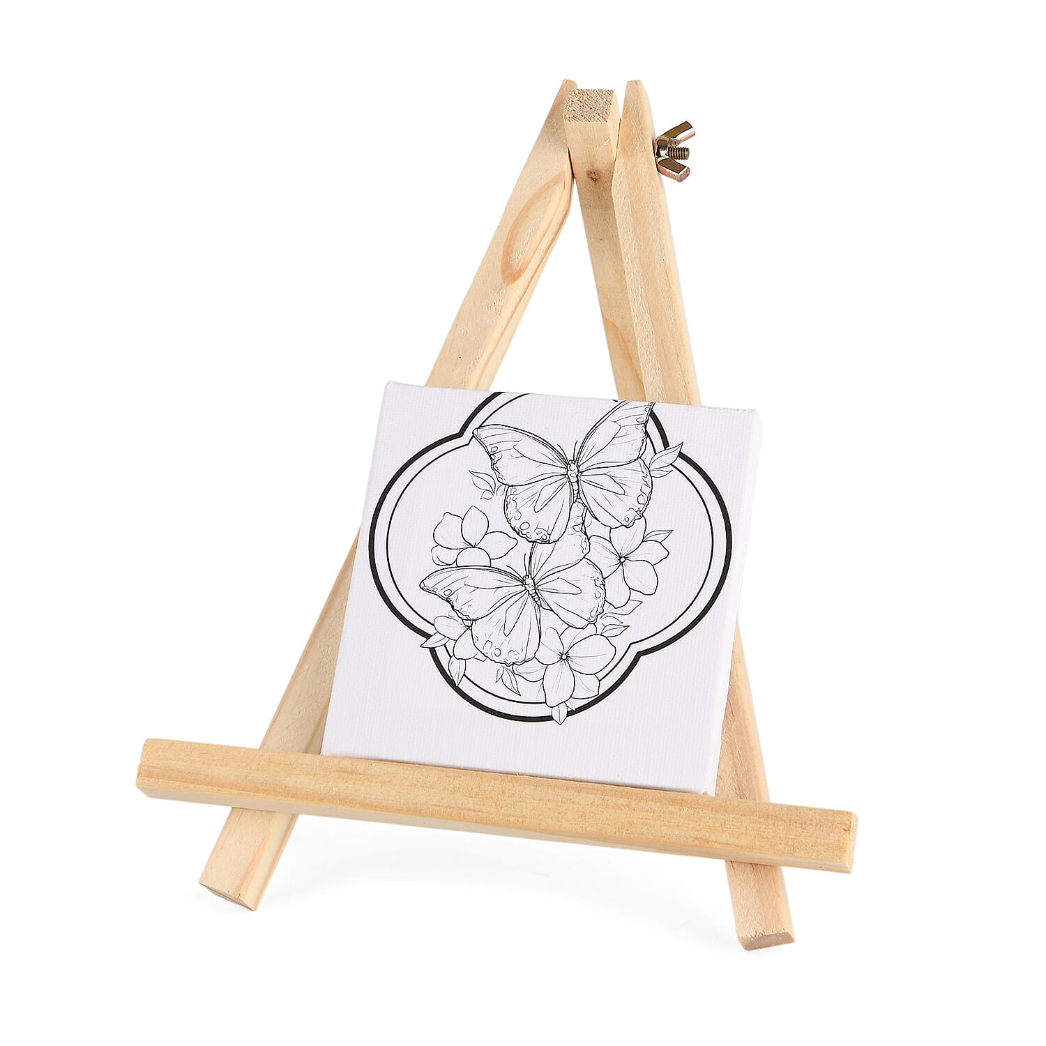 3-Piece Canvas Painting Set- Butterfly, Magpie & Unicorn Canvases with Easel, 12 Watercolors & Brushes