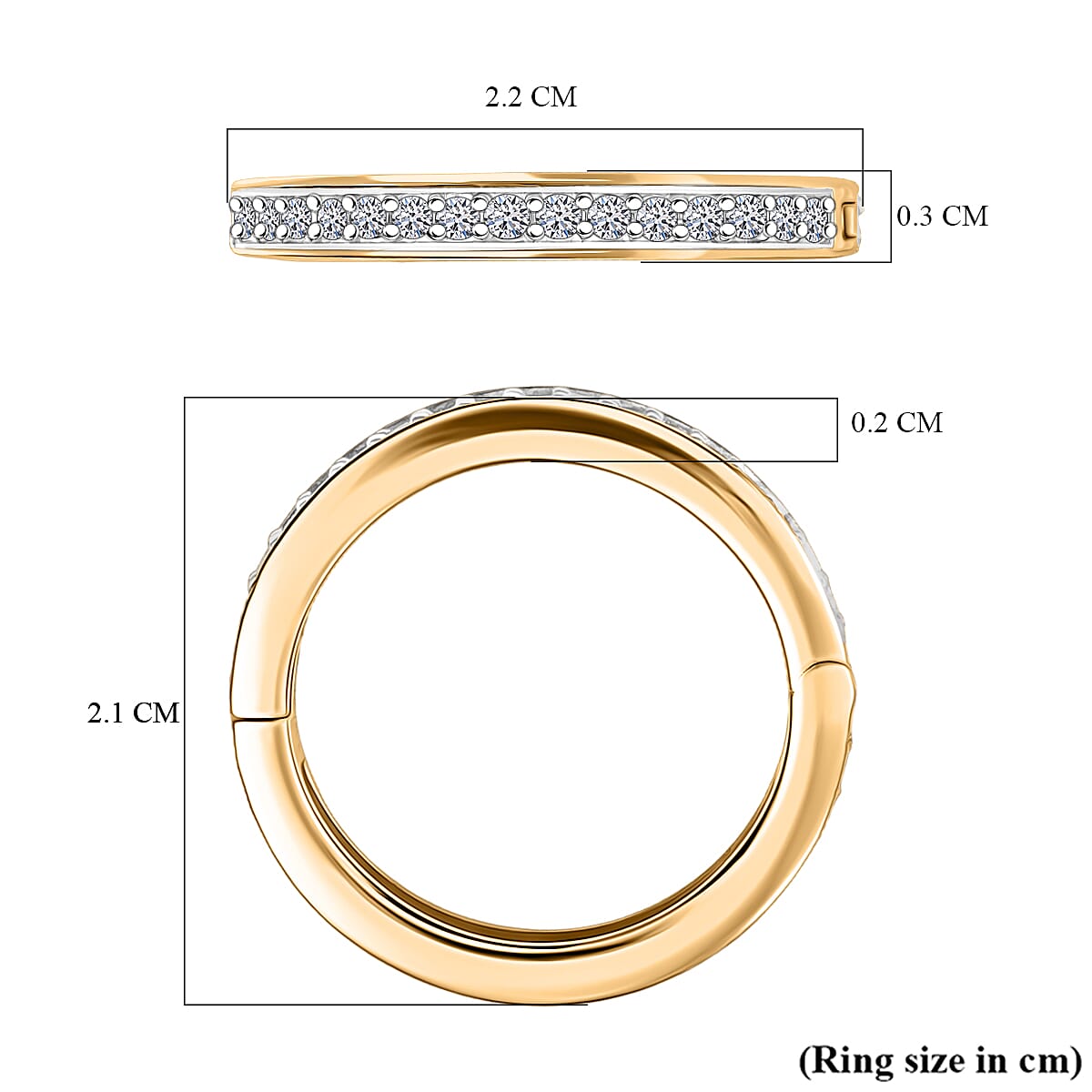 Luxuriant Lab Grown Diamond (SI-GH) Eternity Band Ring in Rhodium Overlay Sterling Silver 0.58 Ct.