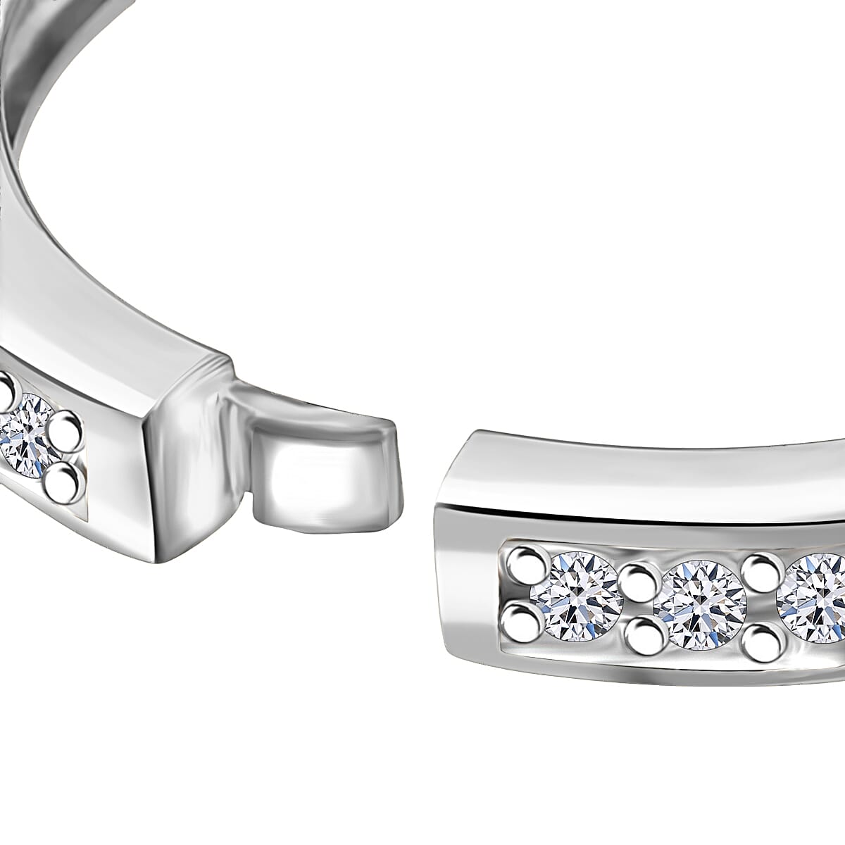 Luxuriant Lab Grown Diamond (SI-GH) Eternity Band Ring in Rhodium Overlay Sterling Silver 0.58 Ct.