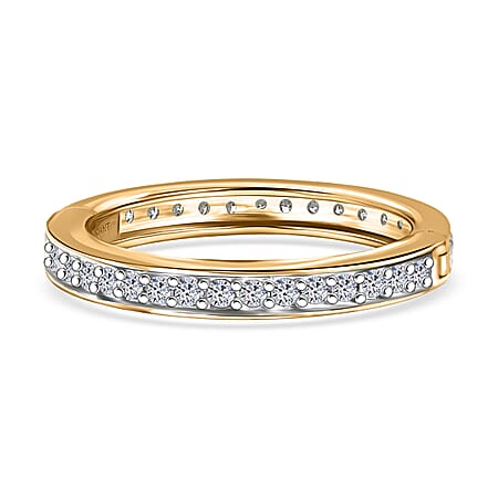 LUXURIANT Lab Grown Diamond (SI-GH) Openable Eternity Band Ring in Rhodium Overlay Sterling Silver