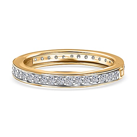 Luxuriant Lab Grown Diamond (SI-GH) Eternity Band Ring in Rhodium Overlay Sterling Silver 0.58 Ct.