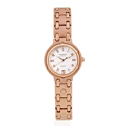 Ladies Charleston Krug Ba&uuml;men Quartz Watch with a White Dial and a Rose Coloured Stainless Steel Strap