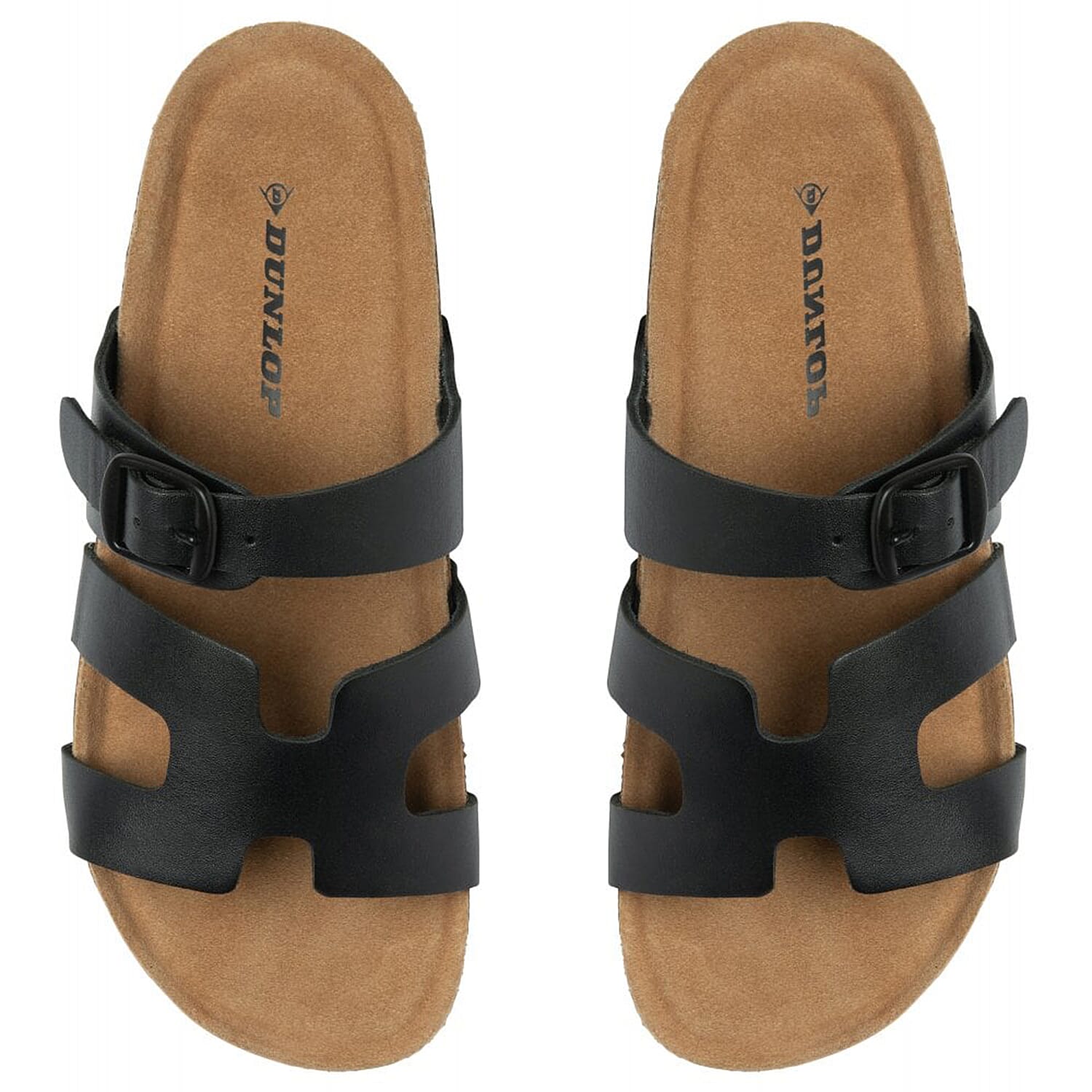 Dunlop Womens Hermy Open-Toe Cork Footbed Sandals with Adjustable Straps