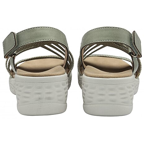 Dunlop Women's Trish Comfortable Wedge Sandal (Size 4) - Sage Green
