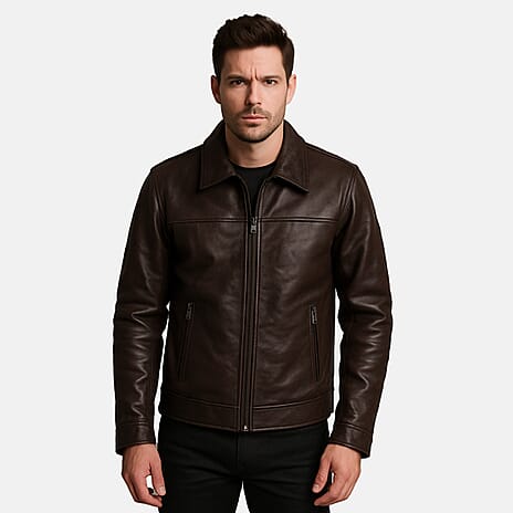 IW Special Leather Jacket (Size - Large) - Dark Brown