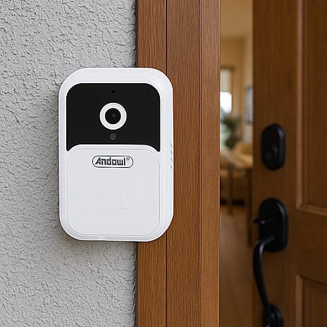 4K Smart Video Doorbell - Wide-Angle Lens, Night Vision, WiFi, 1000mAh Battery, Motion Alerts - 2-Way Talk - White