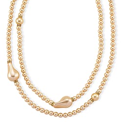 Sleeping Beauty Colour Shell Pearl & White Crystal Necklace (Size - 40) 282.00 Ct.