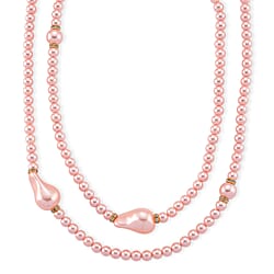 Sleeping Beauty Colour Shell Pearl & White Crystal Necklace (Size - 40) 282.00 Ct.