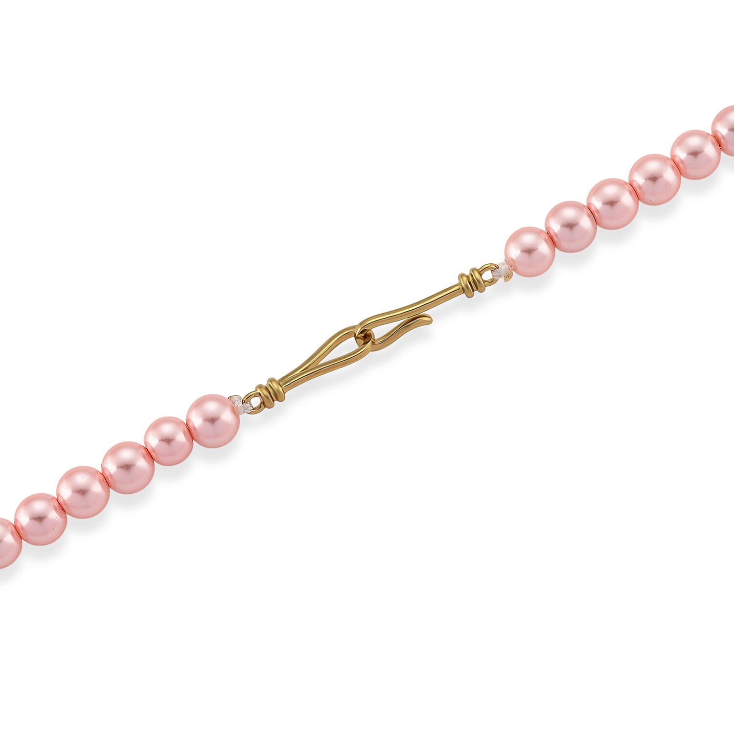 Pink Shell Pearl & White Crystal Necklace 282.00 Ct.