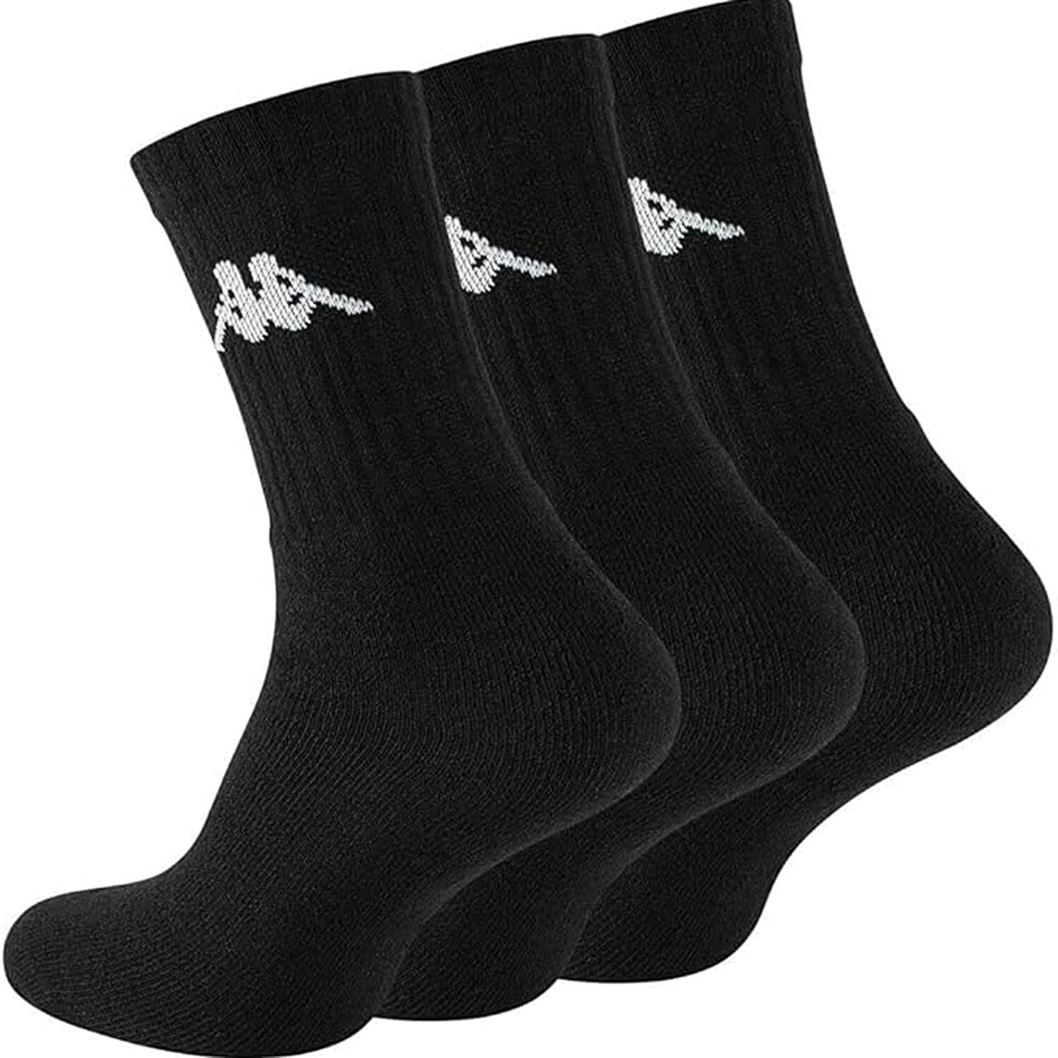 Kappa Pack of 3 Cotton Sports Socks (Size 43 to 46) - Black