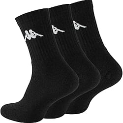 Kappa Pack of 3 Cotton Sports Socks (Size 43 to 46) - Black