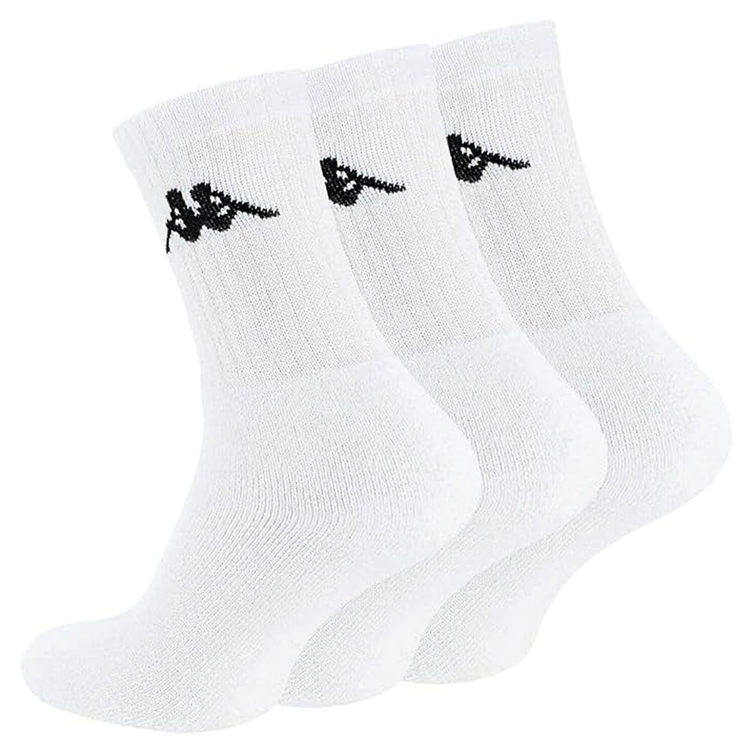 Kappa Pack of 3 Cotton Sports Socks (Size 43 to 46) - Black