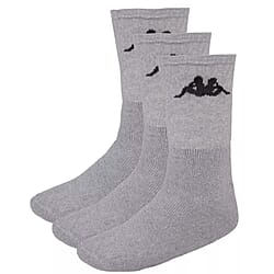 Kappa Pack of 3 Cotton Sports Socks (Size 43 to 46) - Black