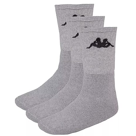 Kappa Pack of 3 Cotton Sports Socks (Size 43 to 46) - Grey