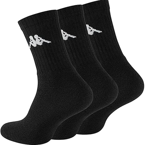 Kappa Pack of 3 Cotton Sports Socks (Size 39 to 42) - Black
