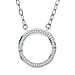 LUXURIANT Lab Grown Diamond (SI-GH) Openable Circle Pendant (Size - 20) in Rhodium Overlay Sterling Silver 0.25 Ct.