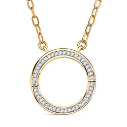 LUXURIANT Lab Grown Diamond (SI-GH) Openable Circle Pendant (Size - 20) in Rhodium Overlay Sterling Silver 0.25 Ct.