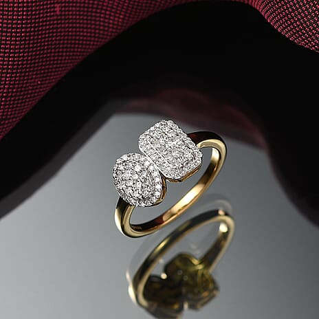 Luxuriant Lab Grown Diamond (SI-GH) Ring in 18K Vermeil Yellow Gold Plated Sterling Silver 0.50 Ct.