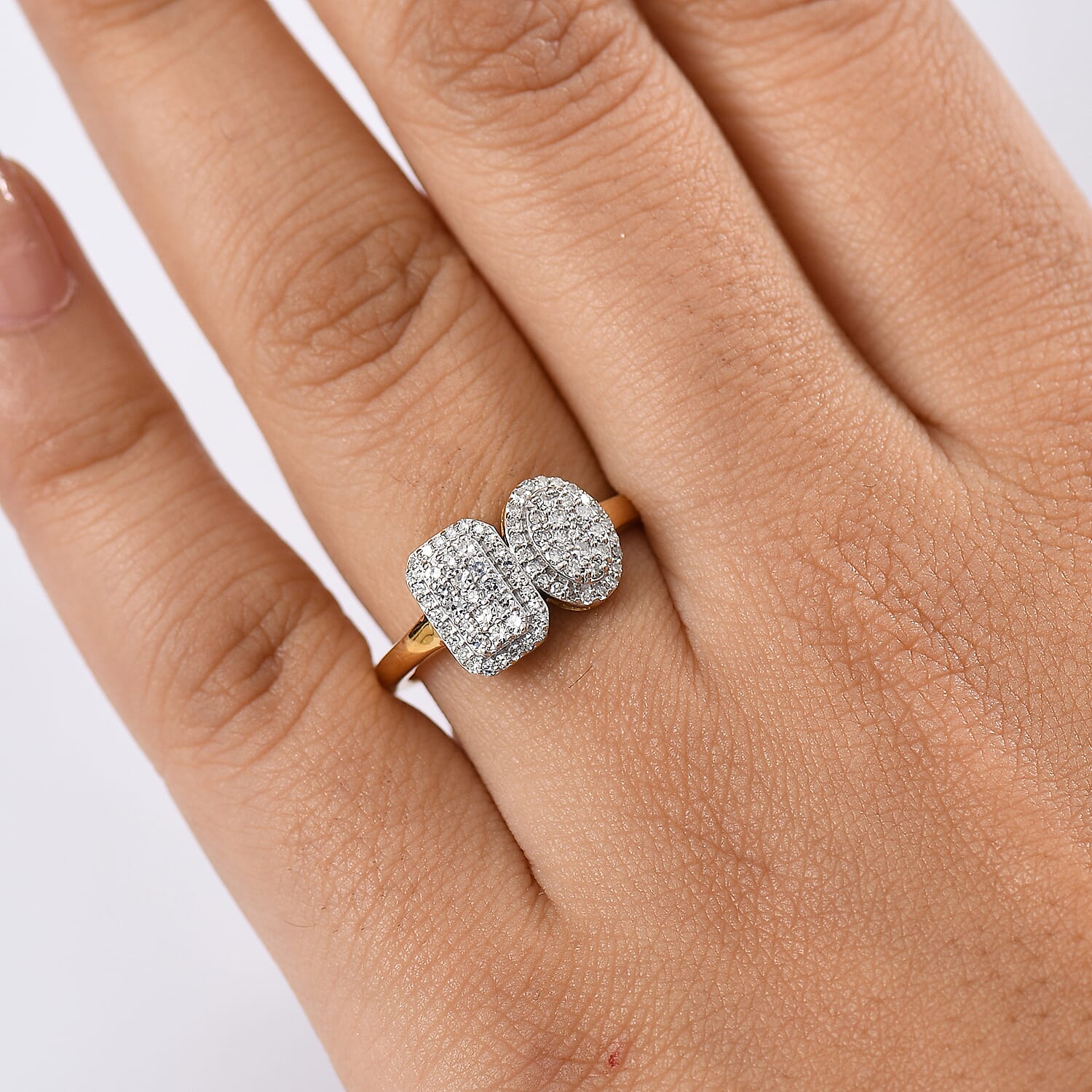 Luxuriant Lab Grown Diamond (SI-GH) Ring in 18K Vermeil Yellow Gold Plated Sterling Silver 0.50ct