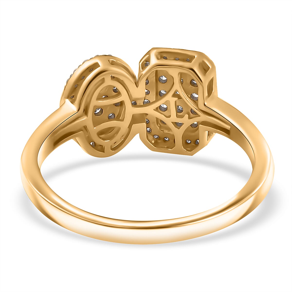 Luxuriant Lab Grown Diamond (SI-GH) Ring in 18K Vermeil Yellow Gold Plated Sterling Silver 0.50ct