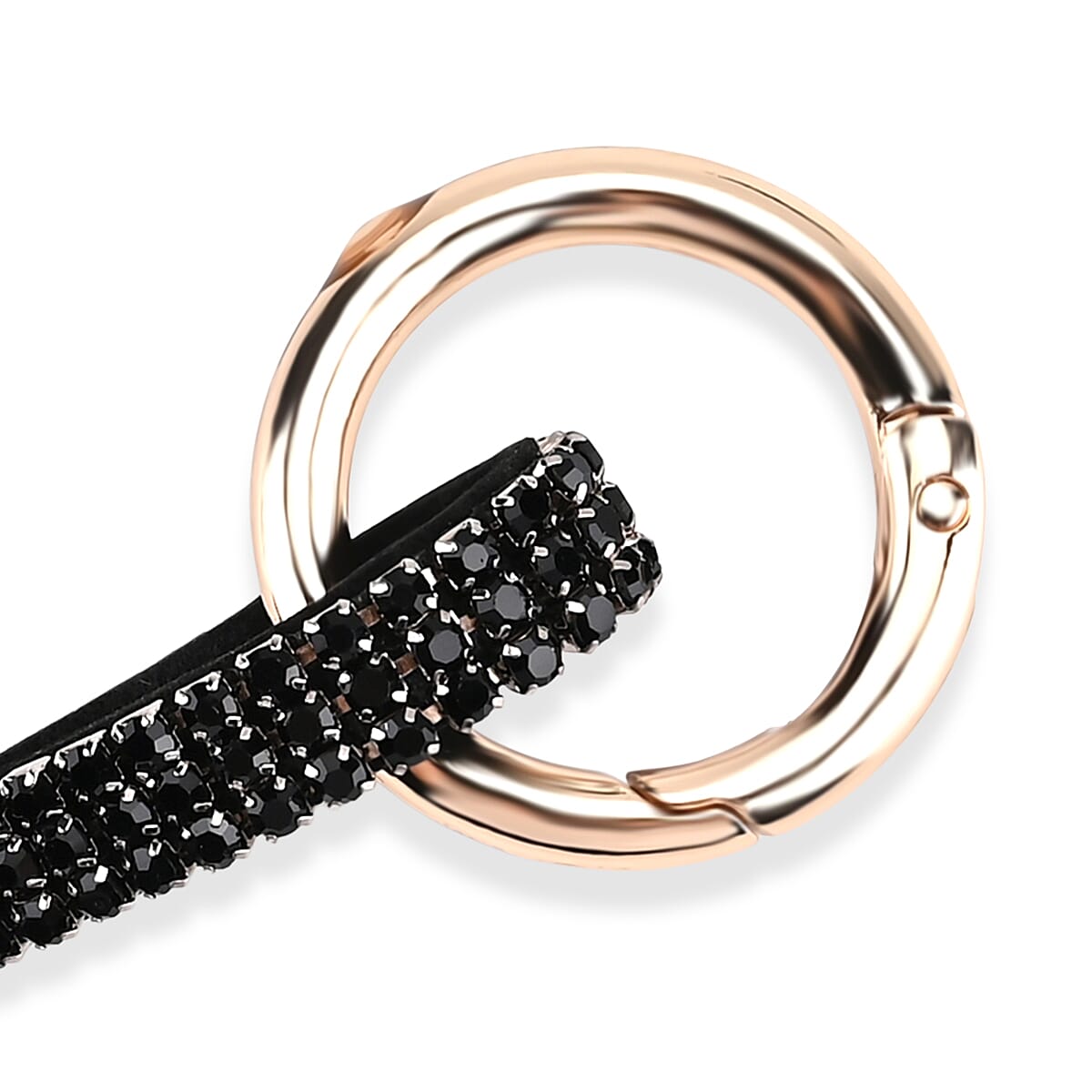 Designer Inspired - Set of 2  Sparkling Heart & Lip Shaped Keychains- Charms in Yellow Gold Tone - Black