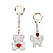 Designer Inspired - Set of 2 Sparkling Bear and Butterfly Keychain-Bag Charm - Red