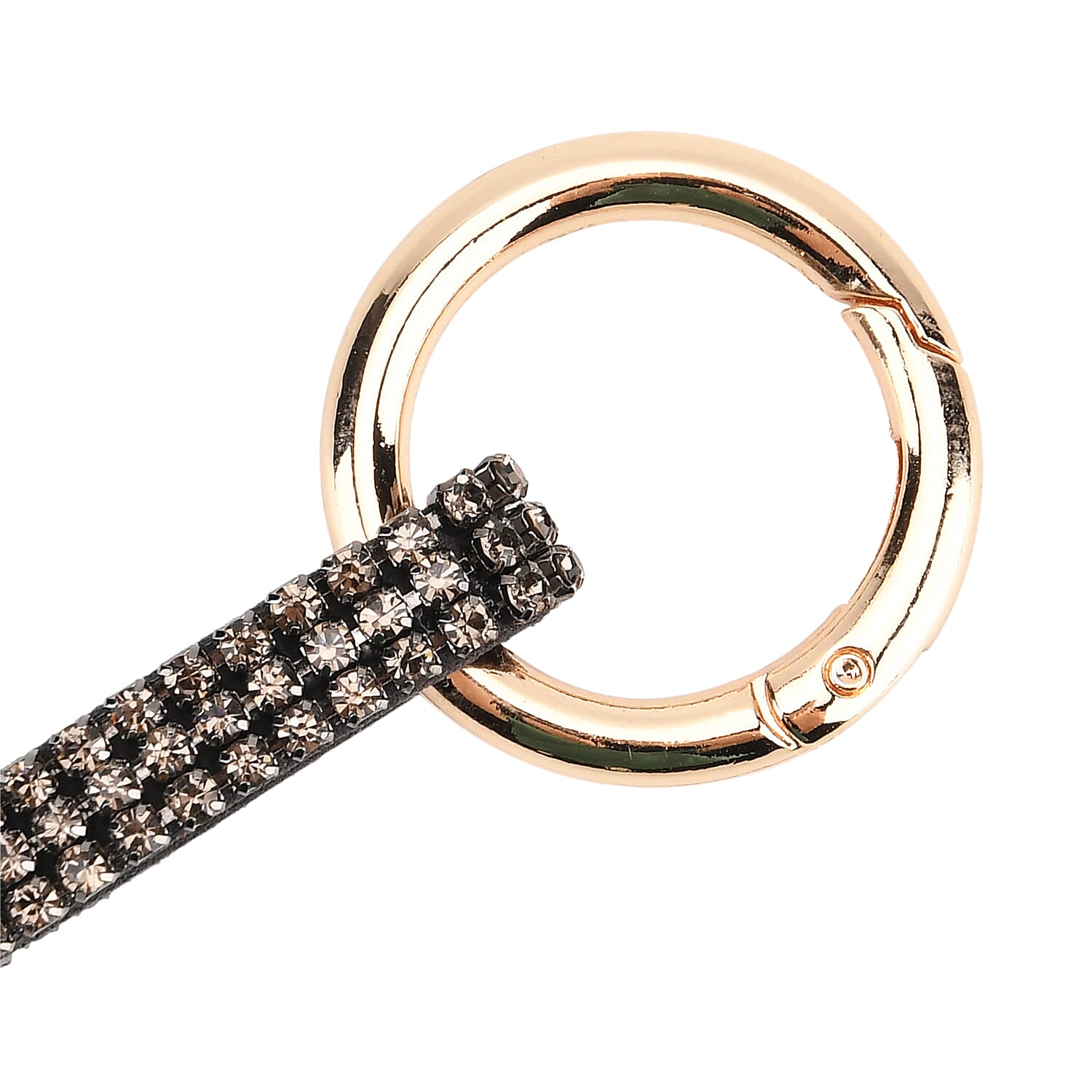 Designer Inspired - Set of 2 Sparkling Dog & Smiling Face Keychain-Bag Charm - Black