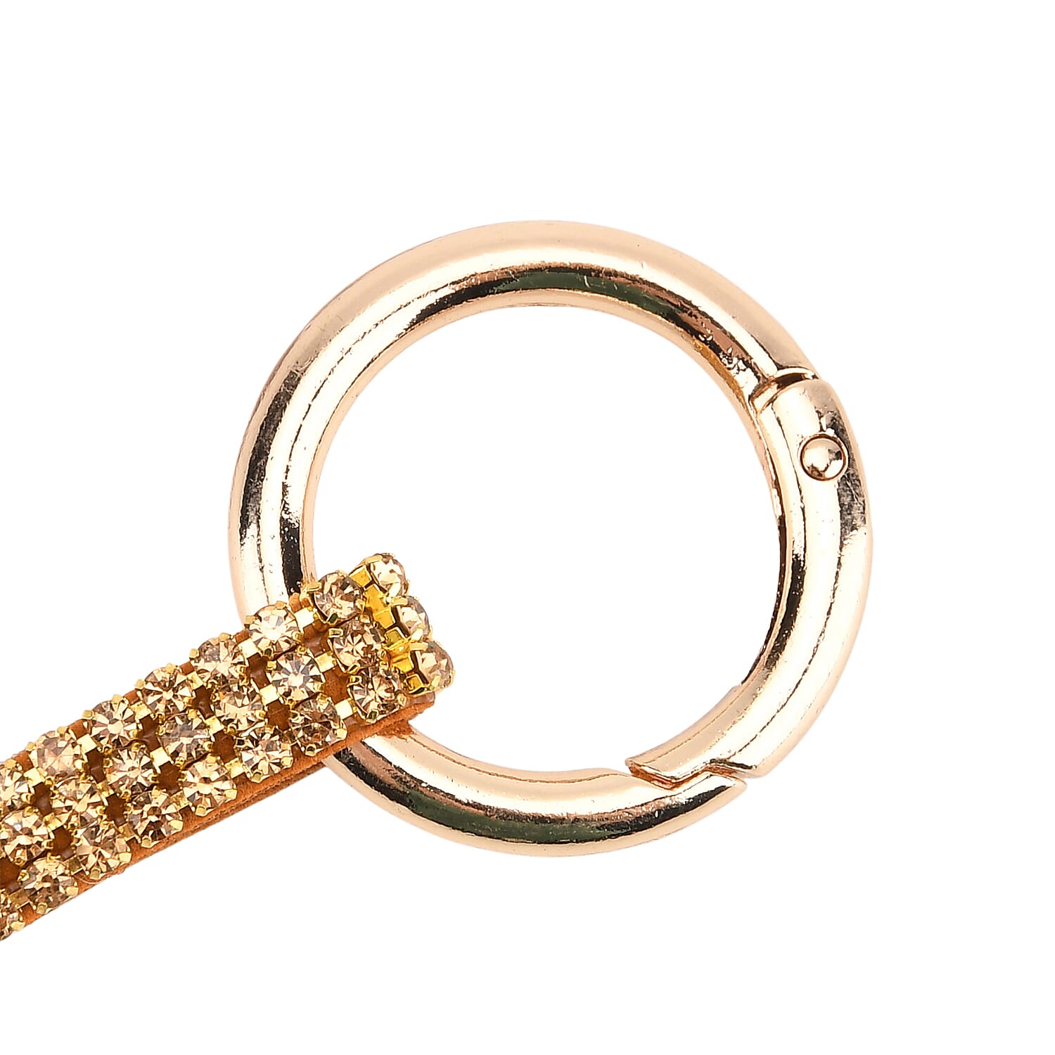 Designer Inspired - Set of 2 Sparkling Dog & Smiling Face Keychain-Bag Charm - Gold