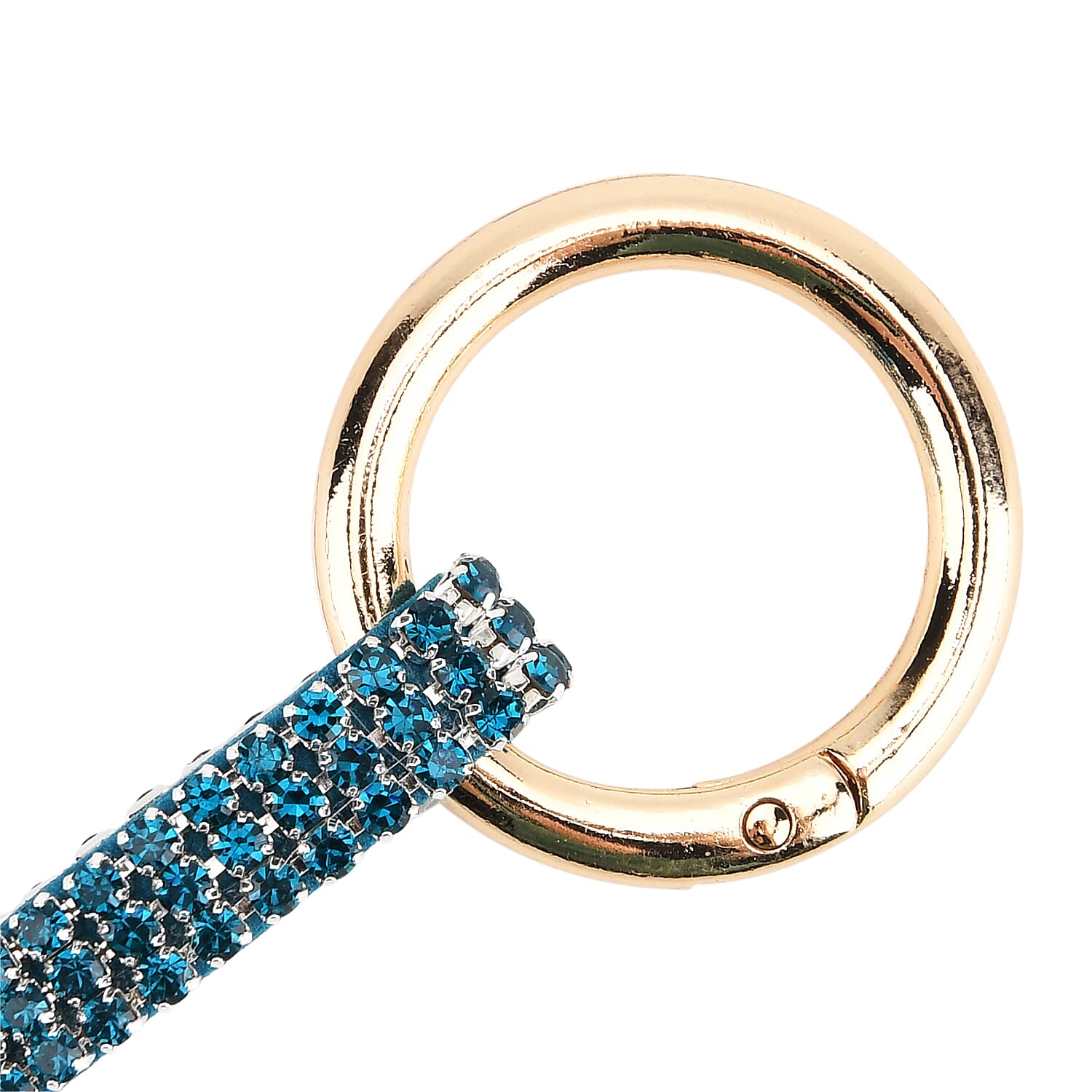 Designer Inspired - Set of 2 Sparkling Dog & Smiling Face Keychain-Bag Charm - Blue