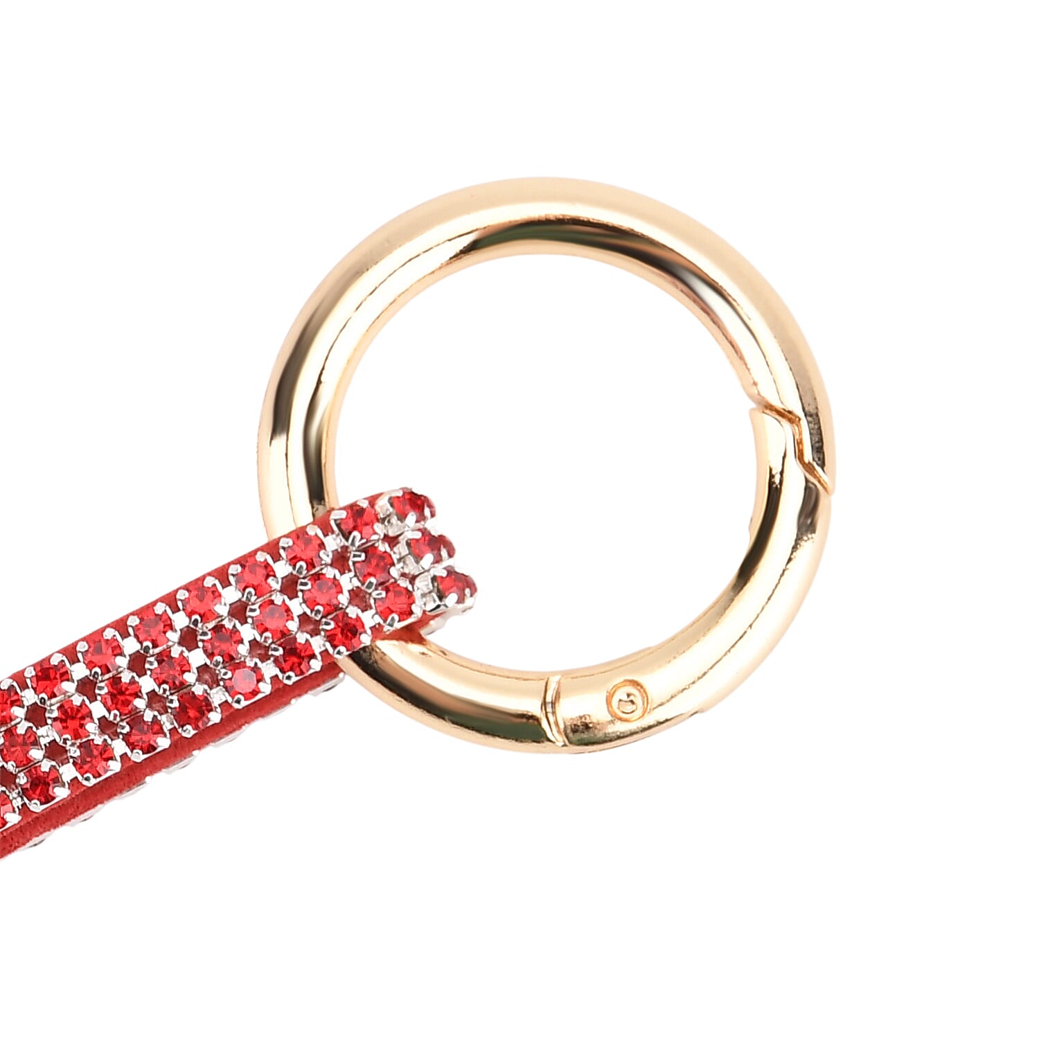 Designer Inspired - Set of 2 Sparkling Dog & Smiling Face Keychain-Bag Charm - Red