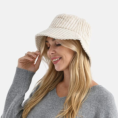 Styled By Corduroy Bucket Hat (One Size, 58Cm) - Beige