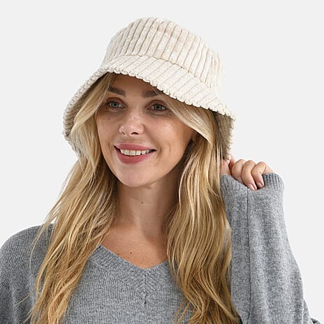 Styled By Corduroy Bucket Hat (One Size, 58Cm) - Beige