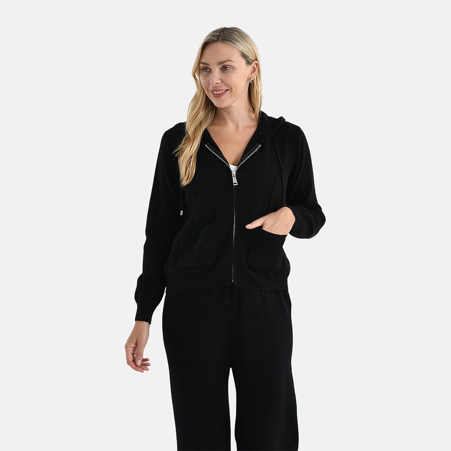 LA Marey Knit Hoodie (Size XL) - Black