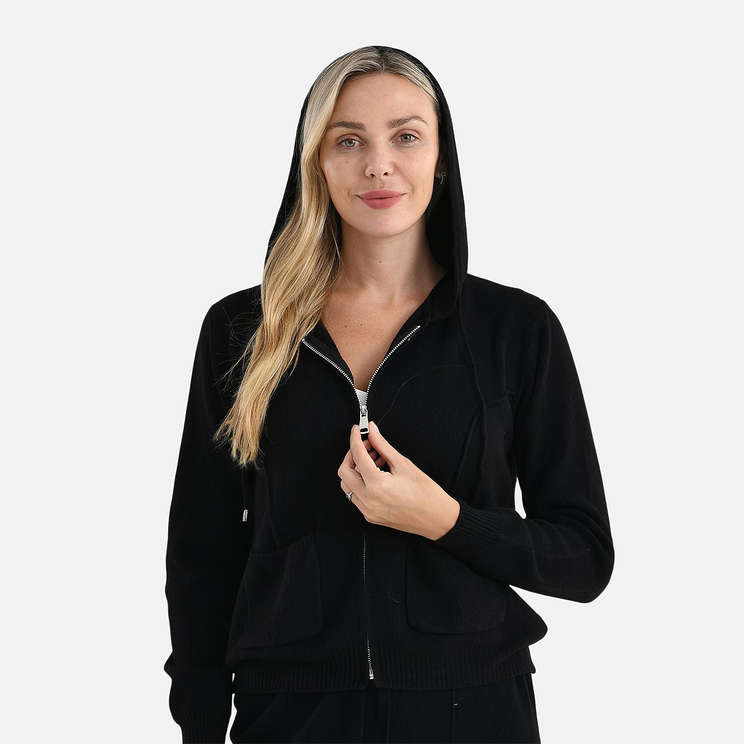 LA Marey Knit Hoodie (Size XL) - Black