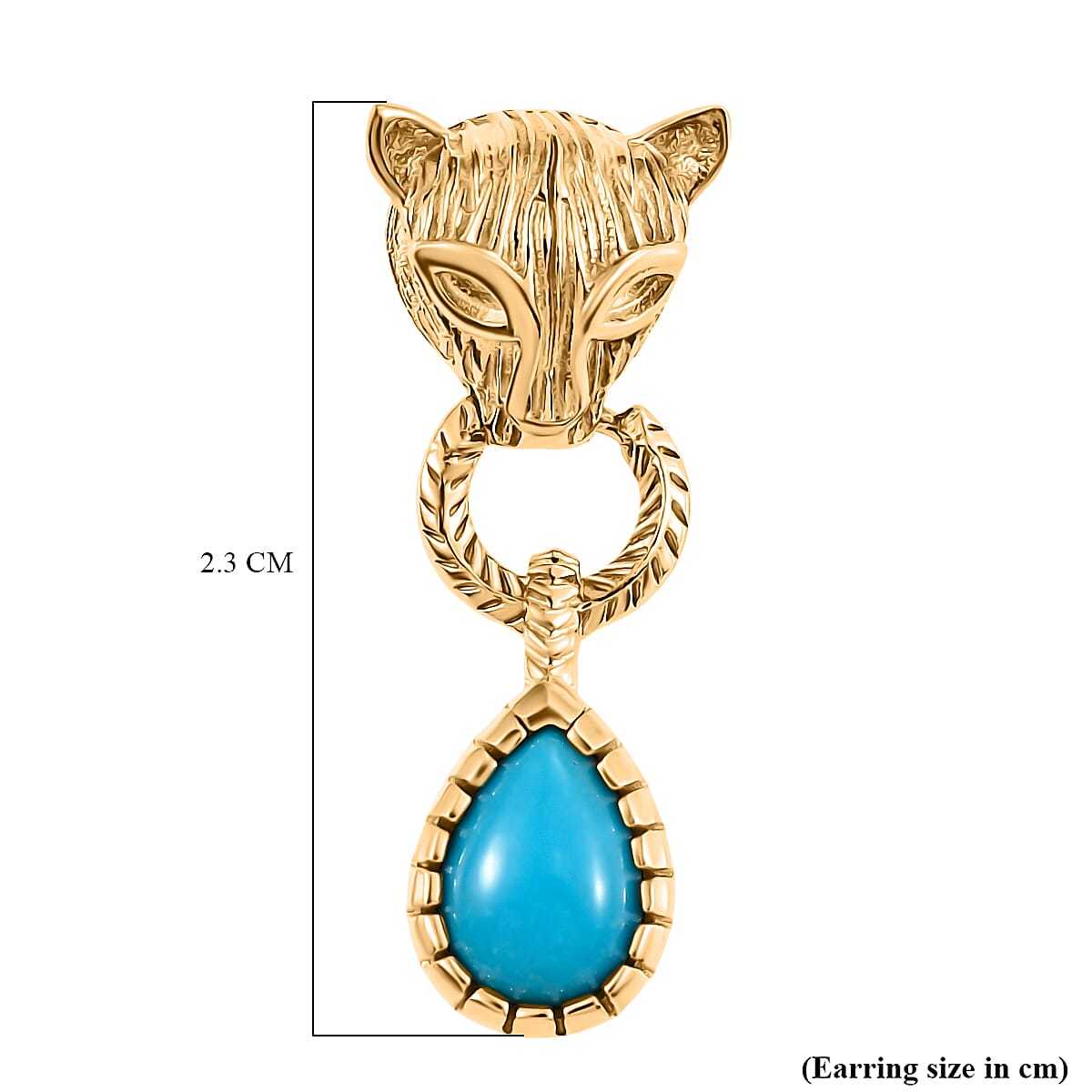 D'joy Sleeping Beauty Turquoise Earring with Push Back in 14K Yellow Gold Plating Sterling Silver D'joy Sleeping Beauty Turquoise Earring with Push Back in 14K Yellow Gold Plating Sterling Silver