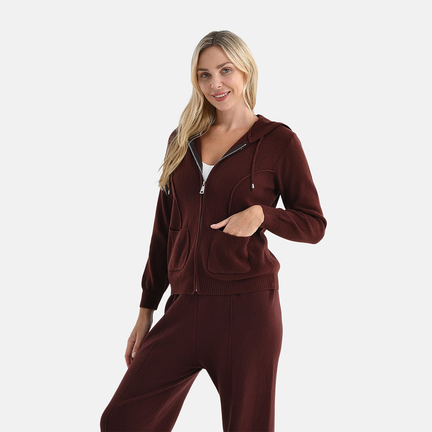 LA Marey Knit Hoodie (Size XL) - Brown