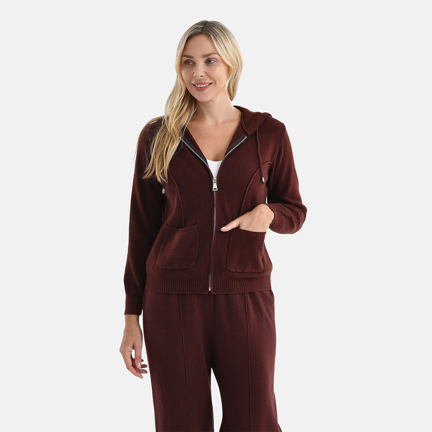 LA Marey Knit Hoodie (Size XL) - Brown