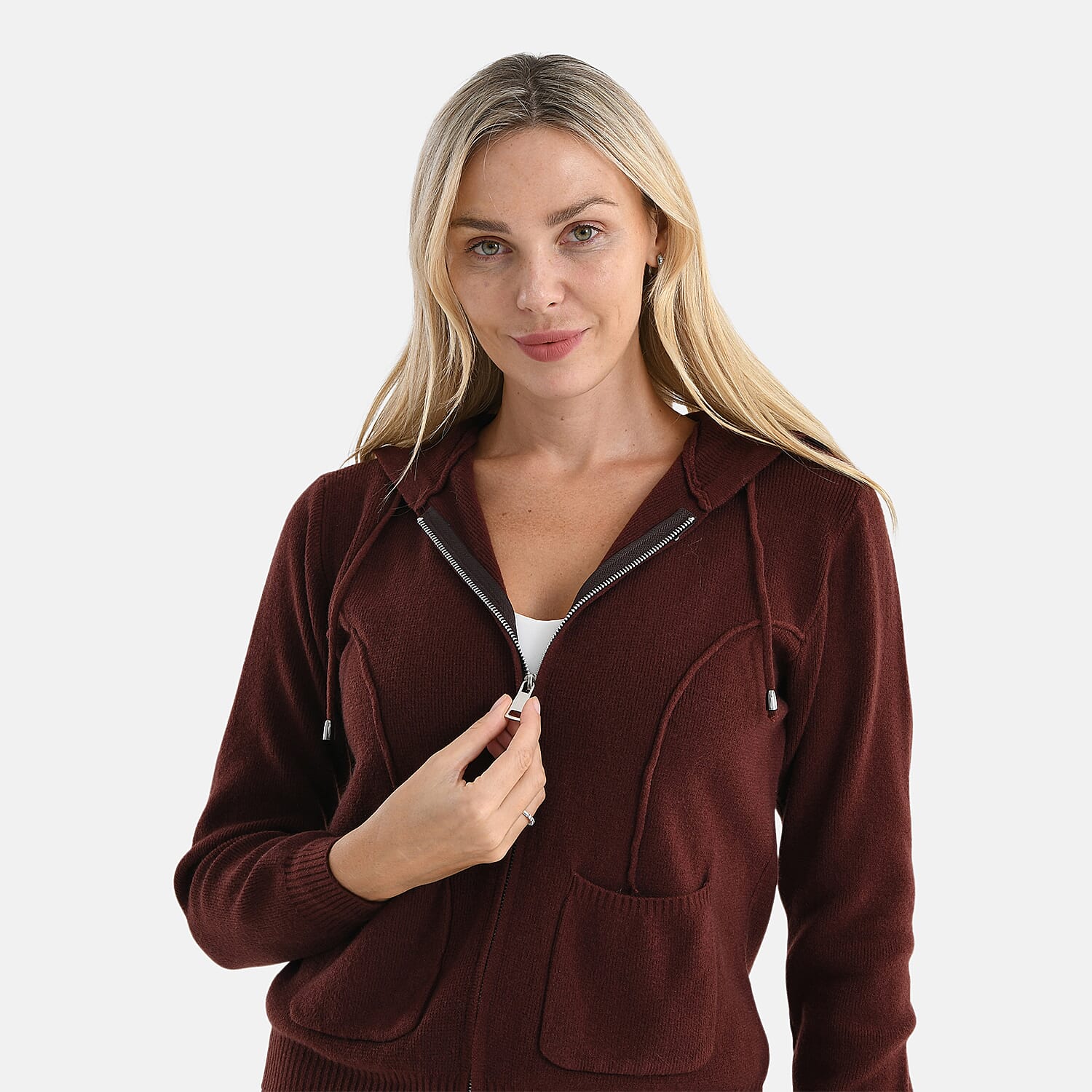 LA Marey Knit Hoodie (Size XL) - Brown